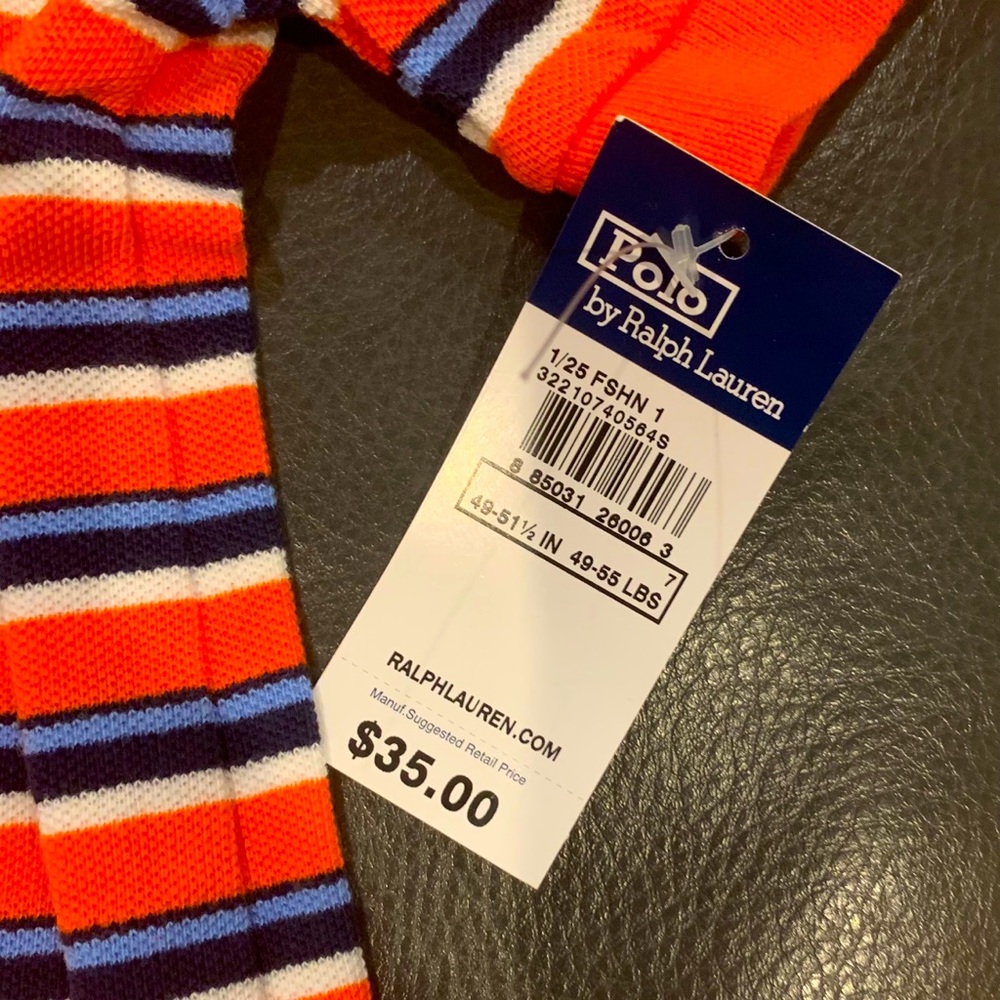 Ralph Lauren Striped Cotton Polo Shirt. Sz. 7 - Picture 5 of 5